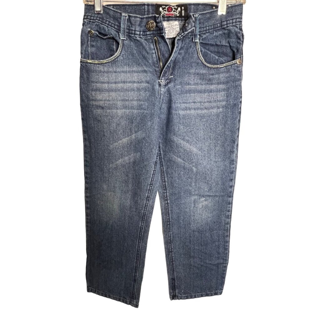 Vintage Boys Mecca Blue Denim  Jeans  Size 10  Husky RN110237 Zip
